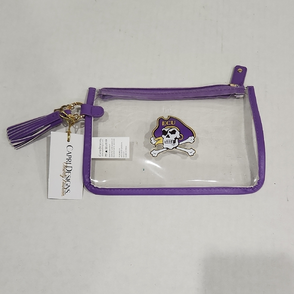 NWT ECU Purple Clear Accessory Pouch